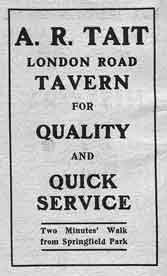 Advert for the London Road Tavern